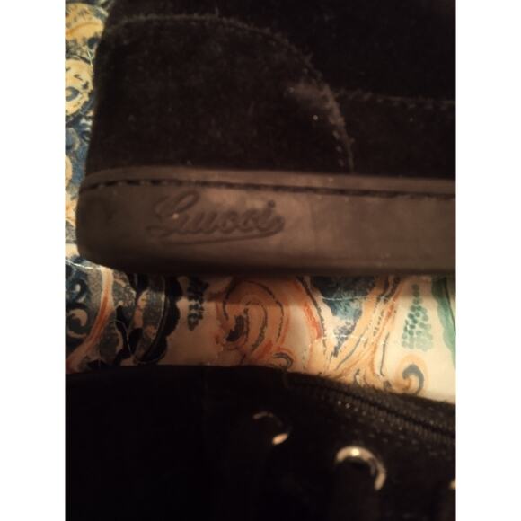 Kids Size 12.5 (29) Authentic GUCCI shoes, High Tops, Black Suede, Zip EUC - Picture 7 of 10